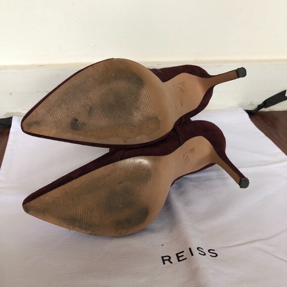 REISS Mirna Suede Heeled Pointed Toe Ankle Boots/Booties Size 39 - Picture 10 of 13